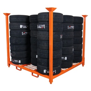 Customized Warehouse Heavy Duty Portable Rack Metal Spare Steel Stackable Pallet Tire Storage System